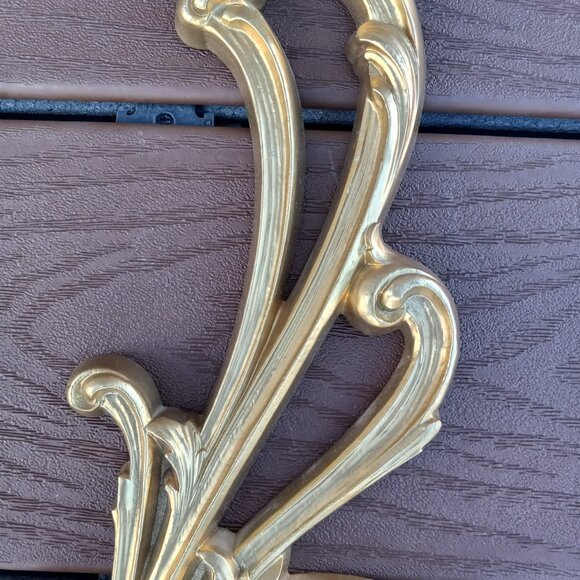 Vintage Syroco Gold Ornate Wall Sconces Candle Holders Set of 2 # 2336 DAMAGED - Picture 6 of 16